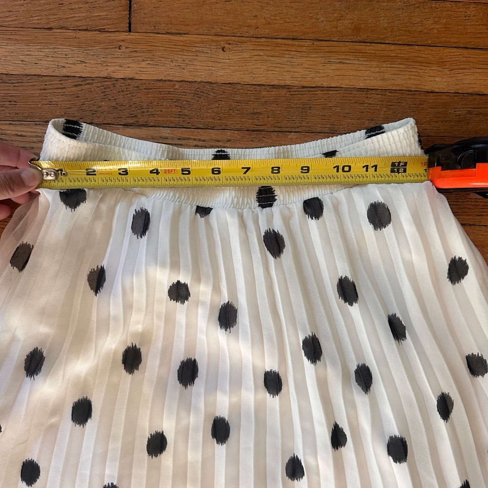 a new day White Pleated Midi Skirt with Black Polka Dots - Picture 4 of 5